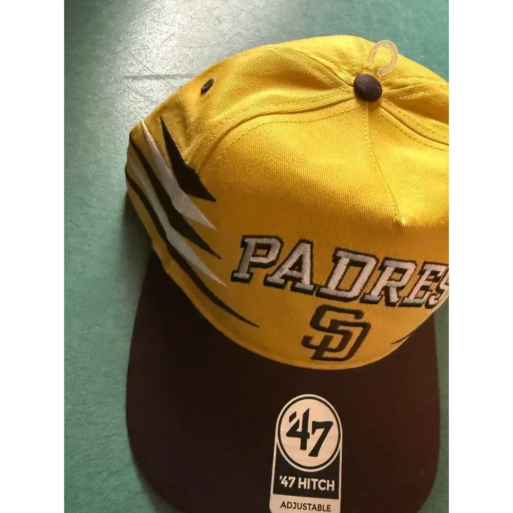 NWT San Diego Padres '47 Hitch Snapback Hat - Yellow/Brown Retro